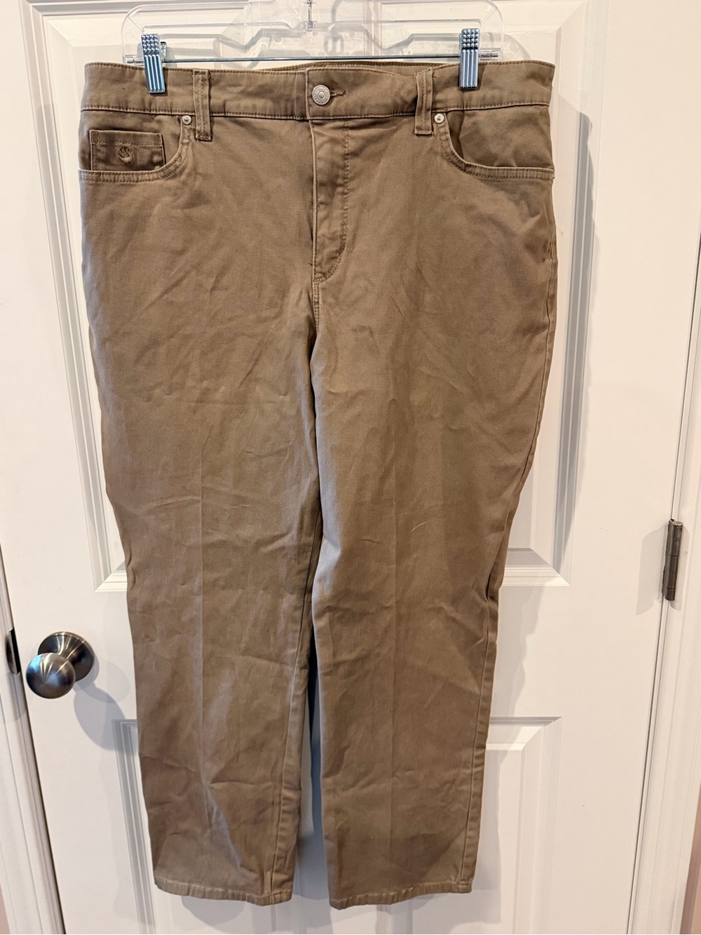 Gloria Vanderbilt Amanda 2.0 Slim Leg Khaki Jeans Size 16